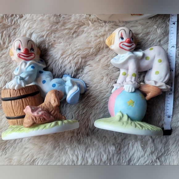 Vintage Geo Z. Lefton 1987 Circus Clown Party Balloon Funny Figurine set of 4! - Picture 3 of 14
